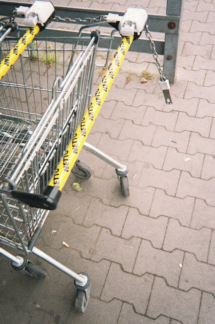 Carrelli della spesa bloccati: metafora di vincoli e liberazione nell'Area Unico, equilibrio tra lavoro e vita.